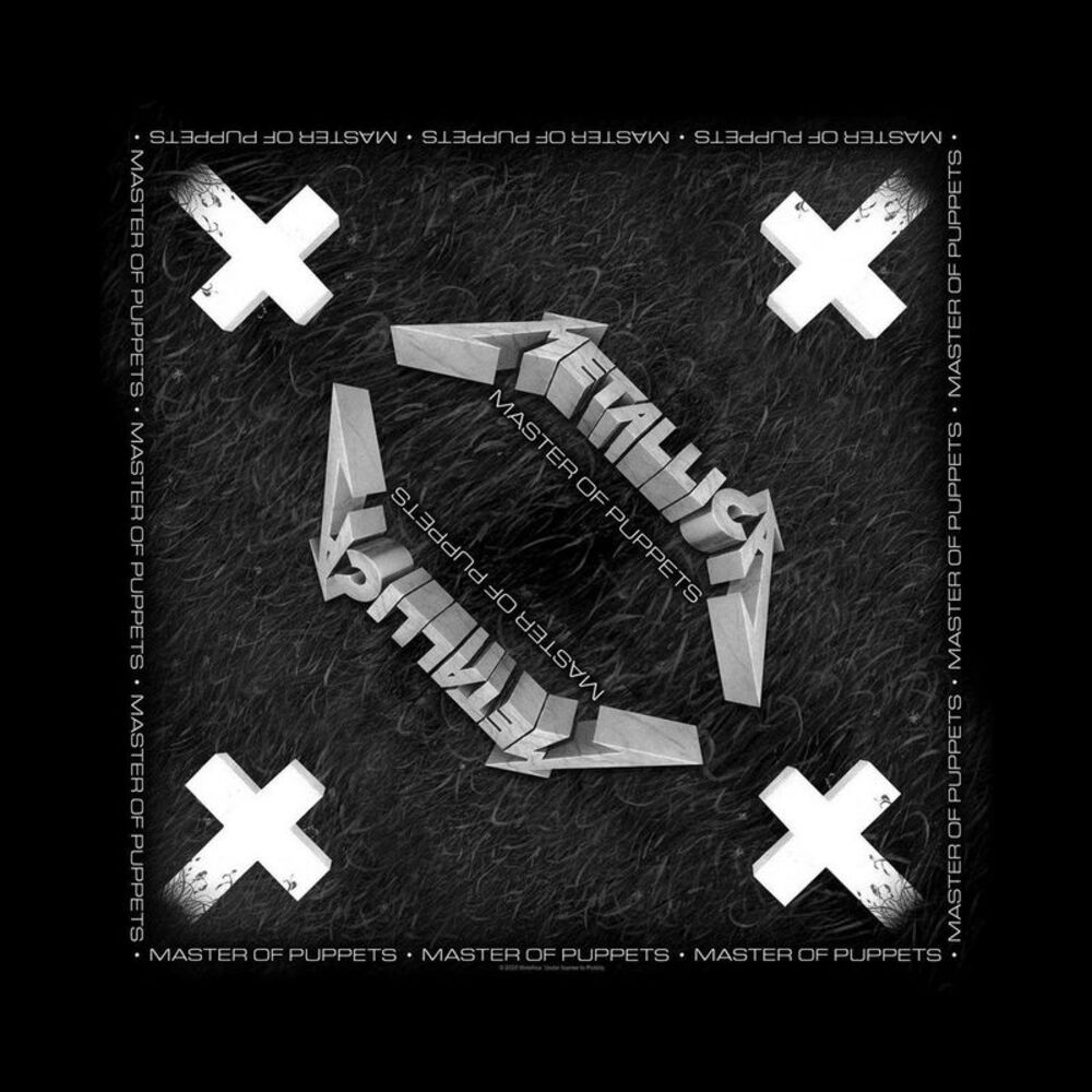 Metallica Unisex Adult Master Of Puppets Bandana / Black/White/Gray